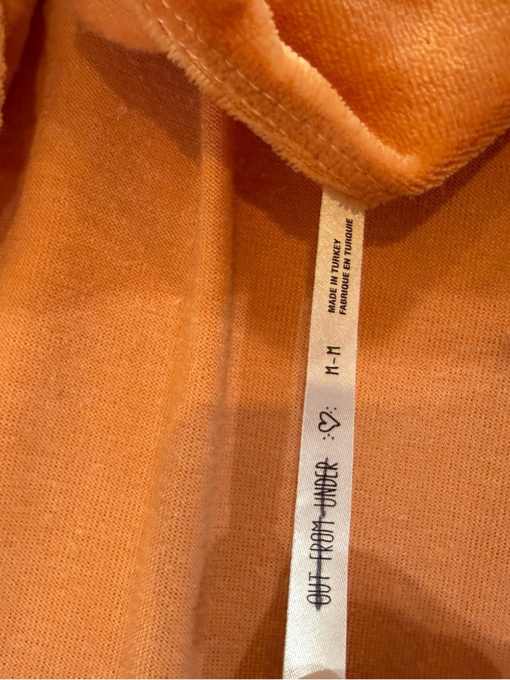 Out From Under Peach Velvet Mock-Neck Bodysuit - Picture 4 of 6